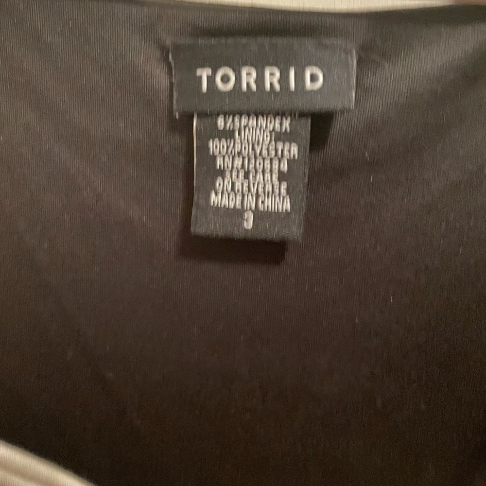 Torrid Color Block Peplum Top Size 3 - image 3